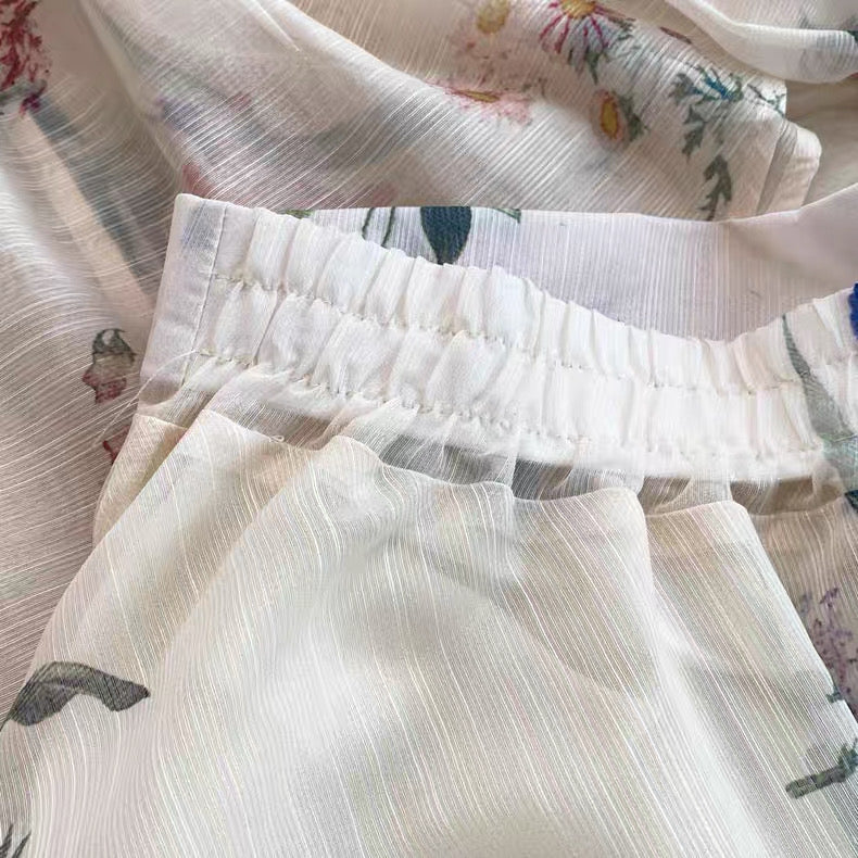 Floral Organza Shirt and Skirt set