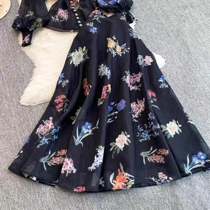 Floral Organza Shirt and Skirt set
